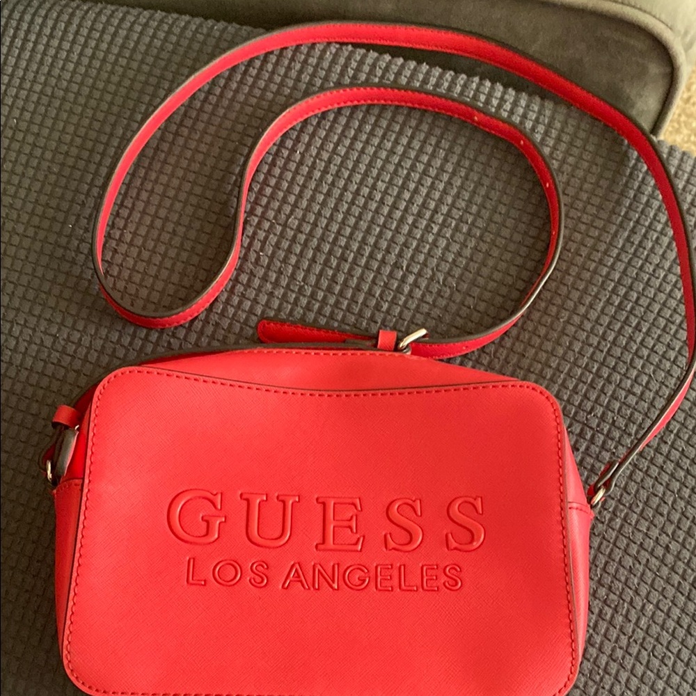 Guess Red Crossbody Bag with Silver-Tone Hardware